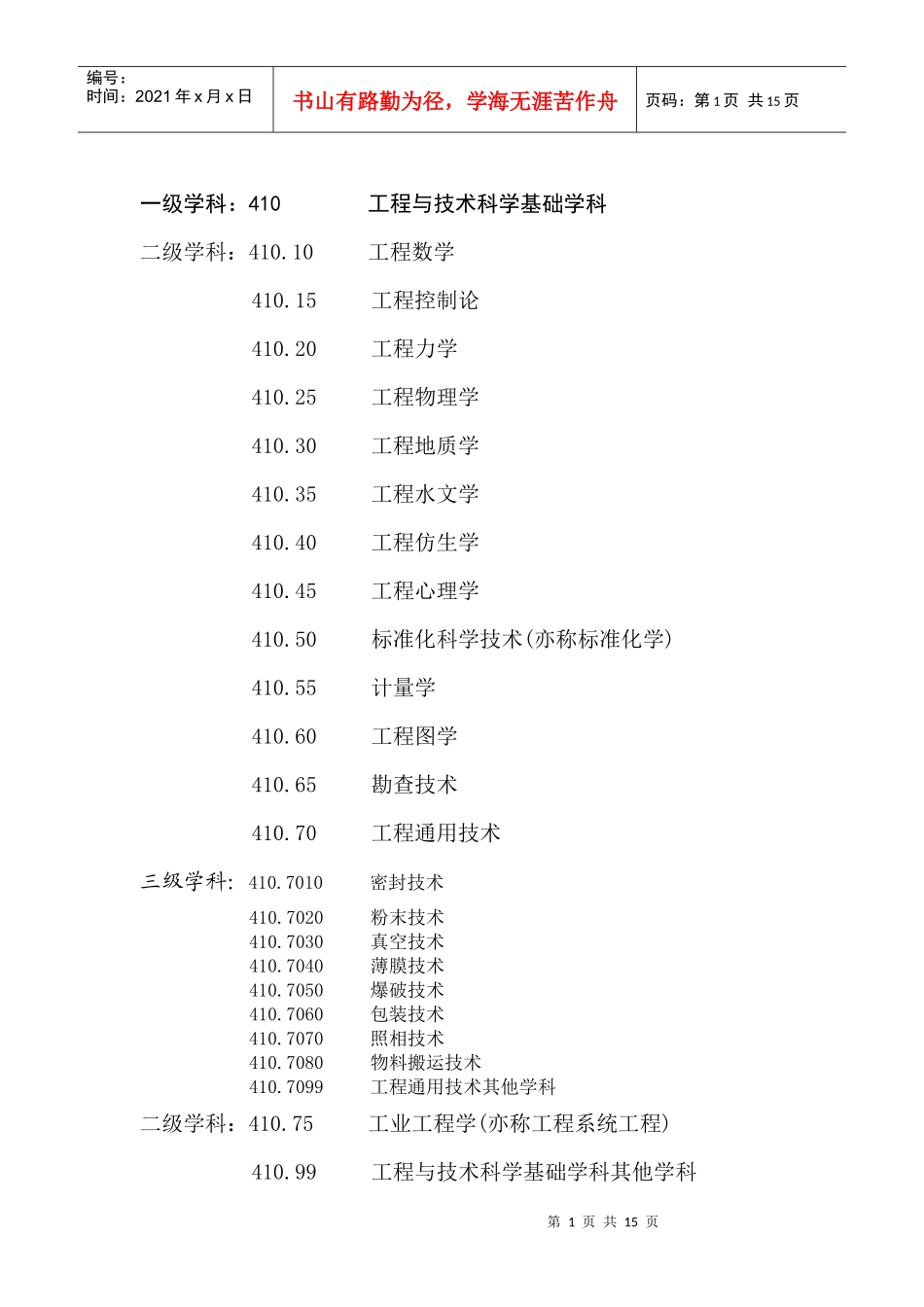 一级学科：410工程与技术科学基础学科_第1页