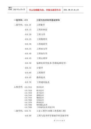 一级学科：410工程与技术科学基础学科