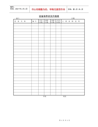 设备保养状况月报表(1)