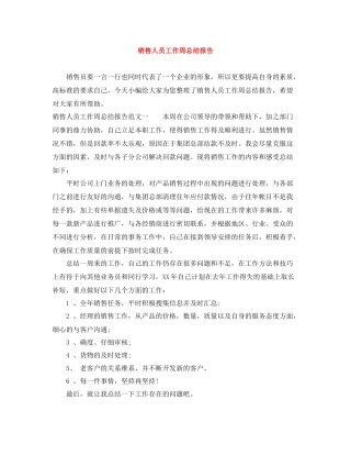 销售人员工作周总结报告