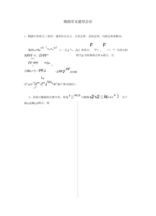 (完整版)椭圆常见题型总结