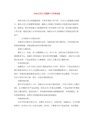 公司人力资源个人年终总结