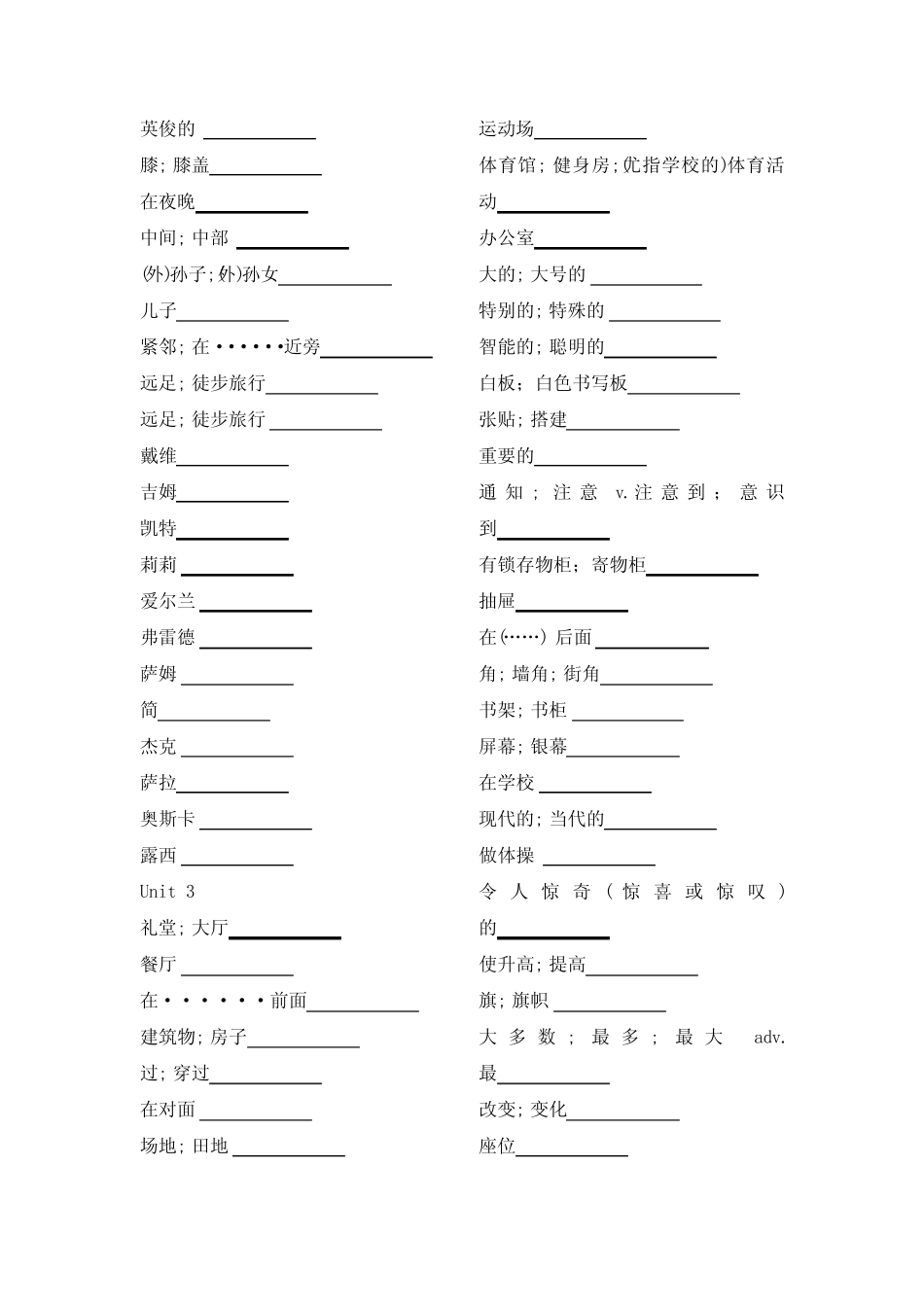 2024年秋最新人教版七年级上册英语单词默写版 _第3页