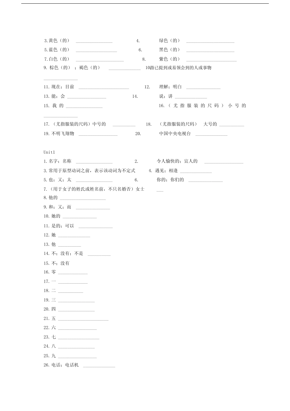 (word完整版)人教版初中英语单词默写表.docx _第2页