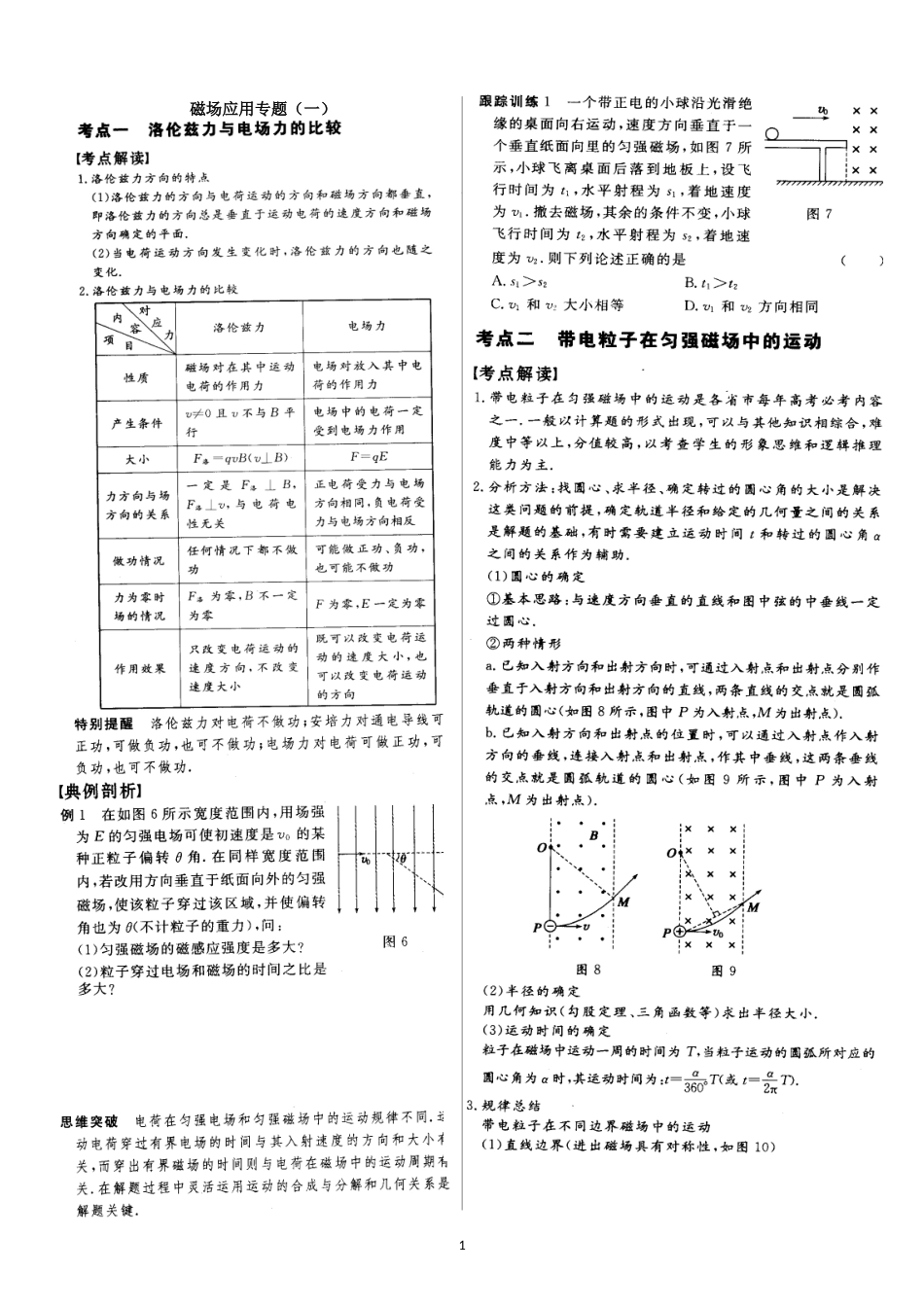 洛伦兹力与电场力的比较_第1页