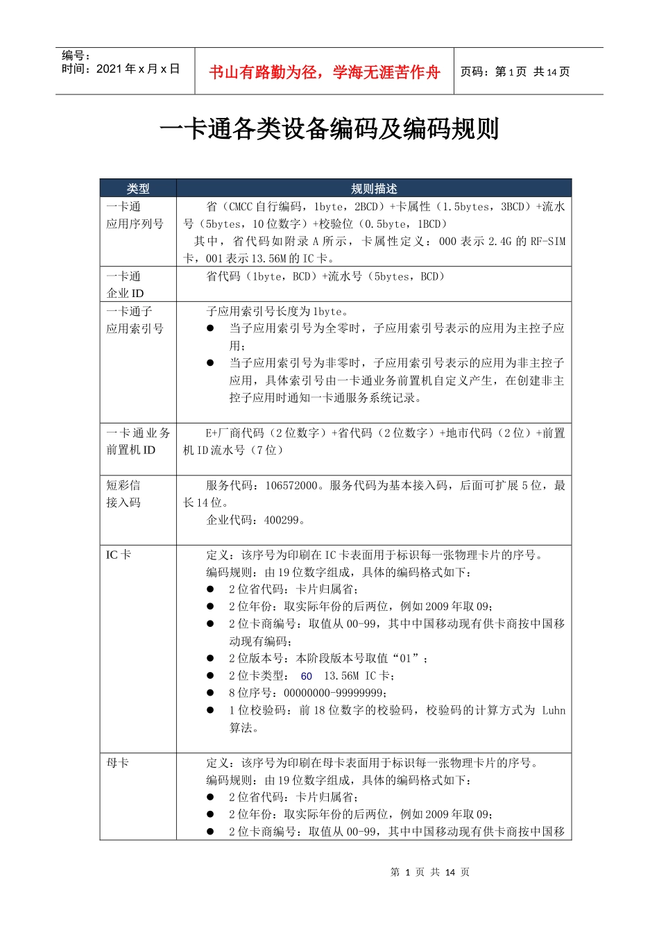 一卡通各类设备编码规则_第1页