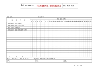 FM750203设备点检记录表