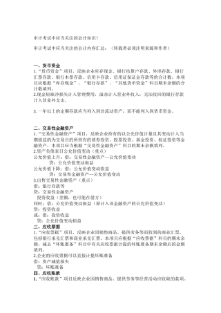 审计考试中应当关注的会计知识（ 53页）