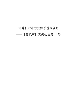 审计署计算机审计实务公告第14号__计算机审计方法体