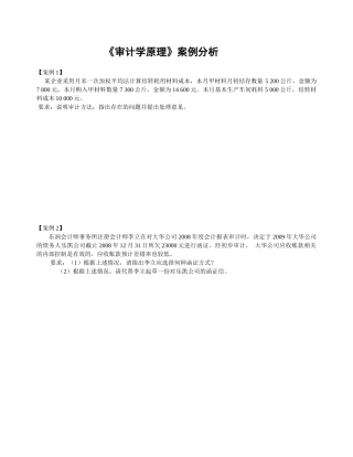 审计案例分析(1~20)