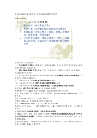 审计是客观的收集与评价有关经济活动和事项断言的过程
