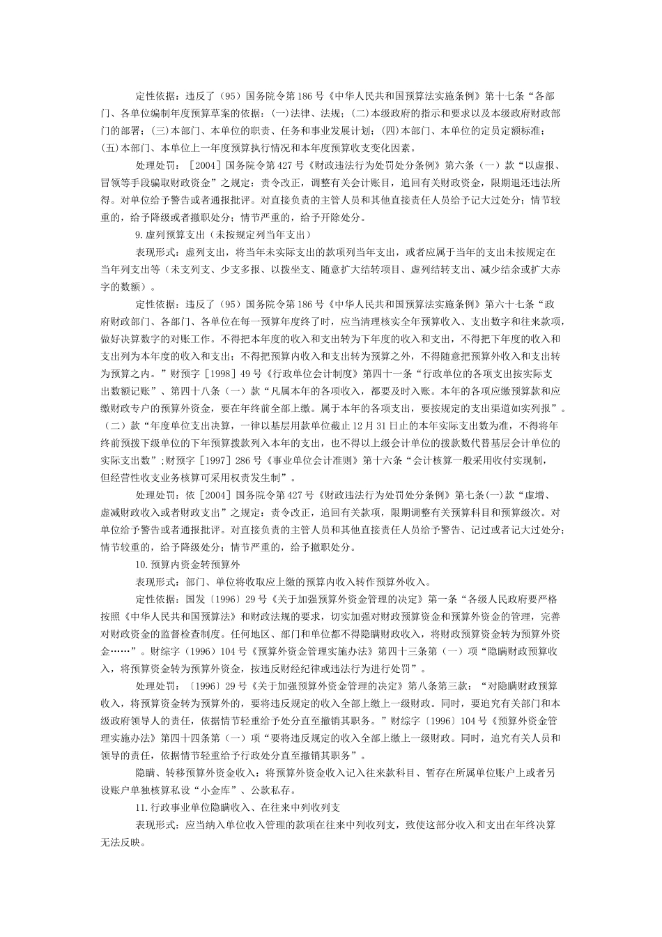 审计常见问题定性及处理处罚依据_第3页