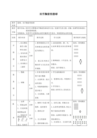 双手胸前传接球教案