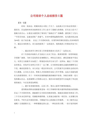 公司培训个人总结报告5篇