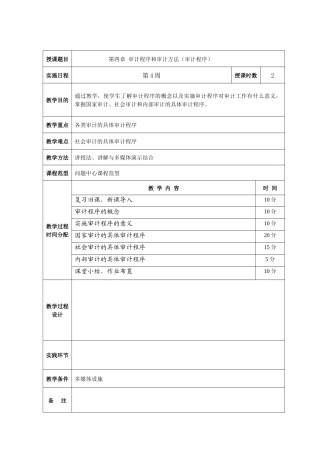 审计学教案第四章