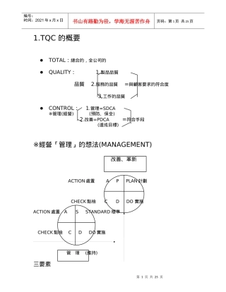 CWQC全面质量管理