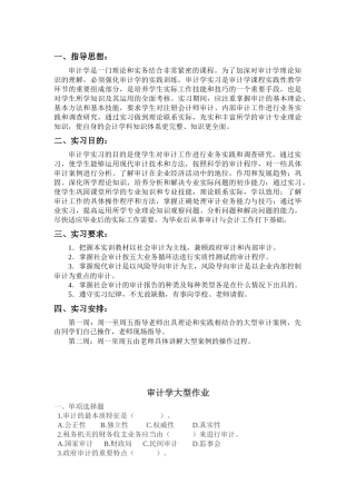 审计学作业一