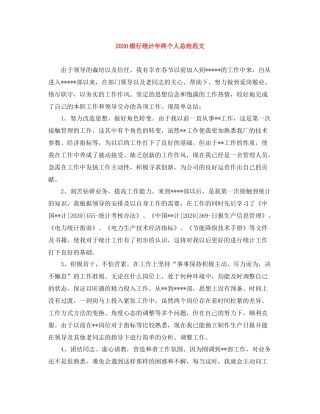 银行统计年终个人总结范文