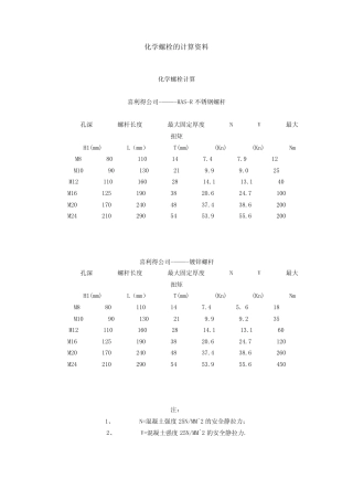化学螺栓的计算资料 