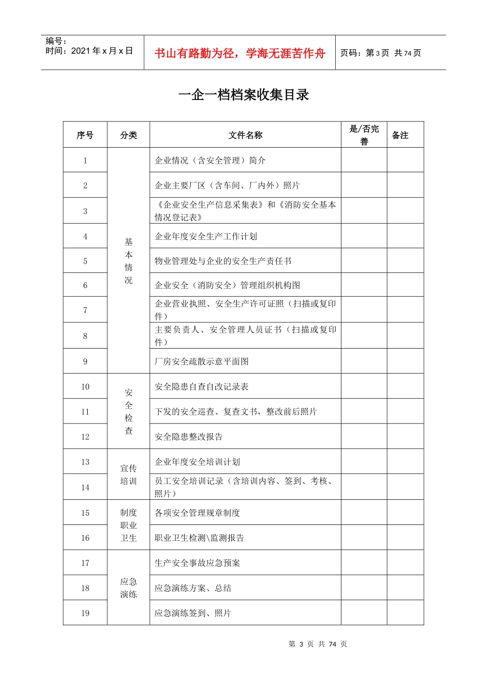 企业安全档案模板(一企一档)_第3页