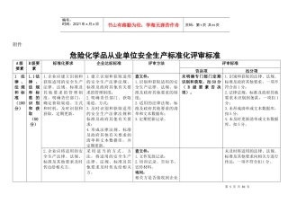 危化品单位安全生产标准化评审要求