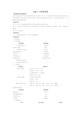 实验八 应收款管理