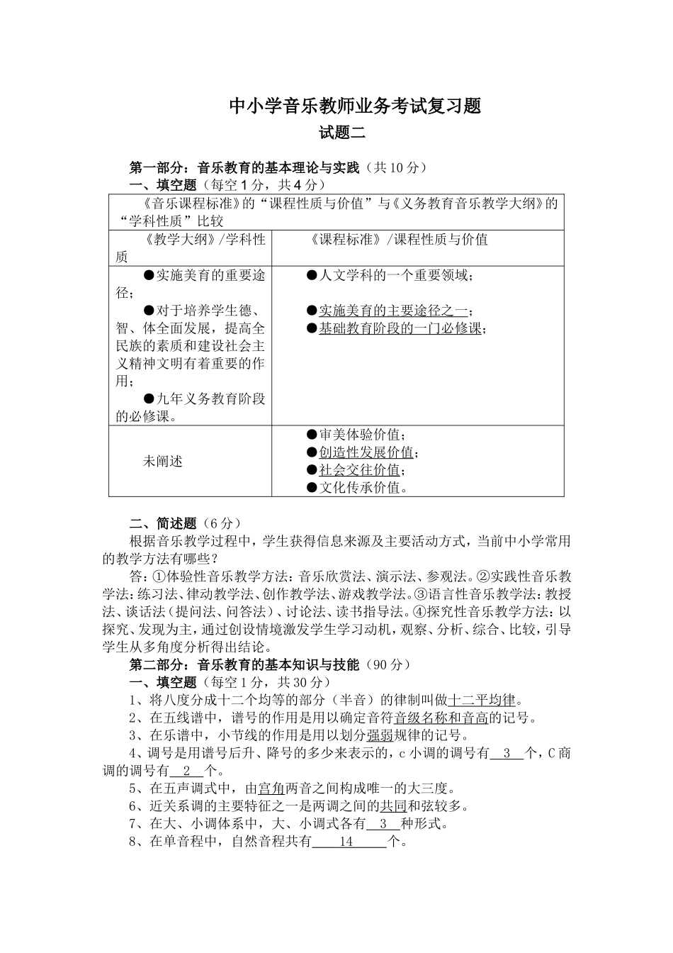 中小学音乐教师业务考试复习题2_第1页