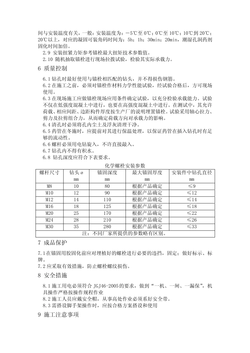化学锚栓施工工艺标准 _第2页