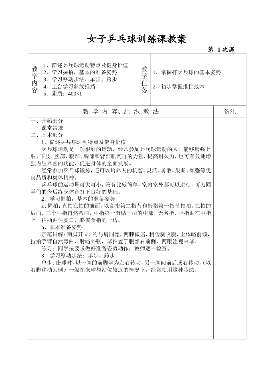 乒乓球训练计划及教案(1)_第3页