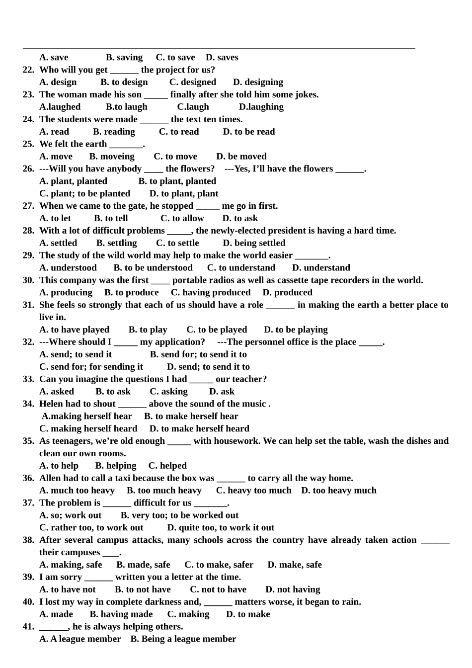 专题9非谓语动词课堂及课后练习_第2页