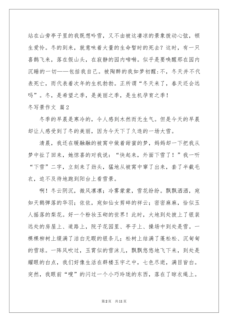关于冬写景作文锦集5篇_第2页