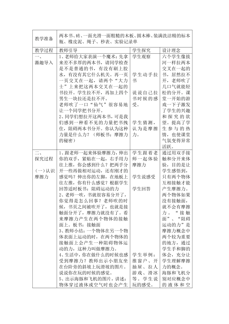 《摩擦力的秘密》教学设计_第2页