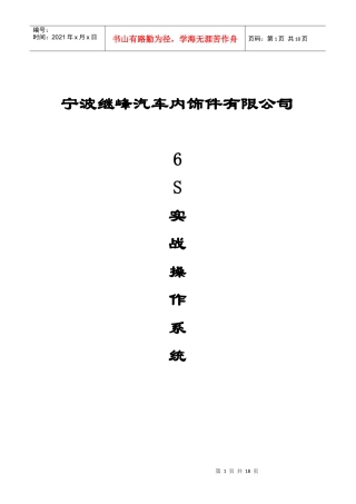 宁波XX汽车内饰件有限公司6S实战操作系统(doc18)