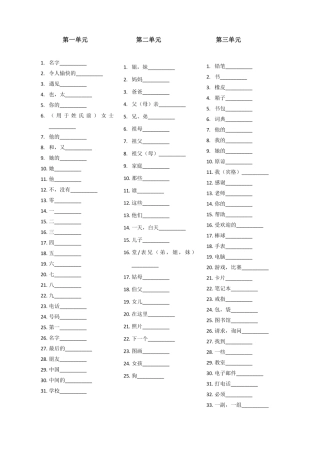 【单词测试】人教七年级英语上册单词测试 