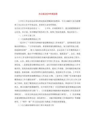 办公室主任半年度总结