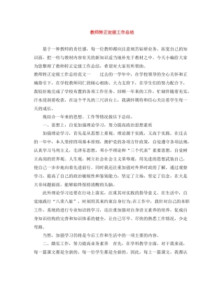 教师转正定级工作总结