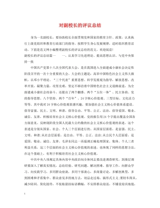 对副校长的评议总结