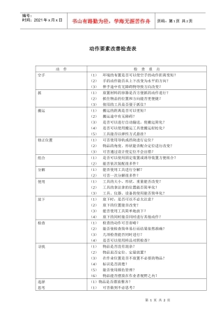 IE动作要素改善检查表