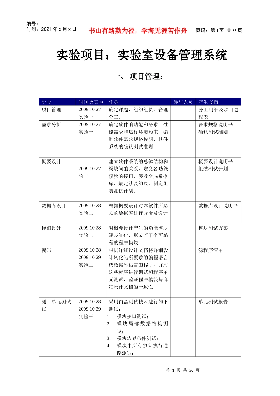 实验室设备管理系统(软件工程试验完整版)_第1页