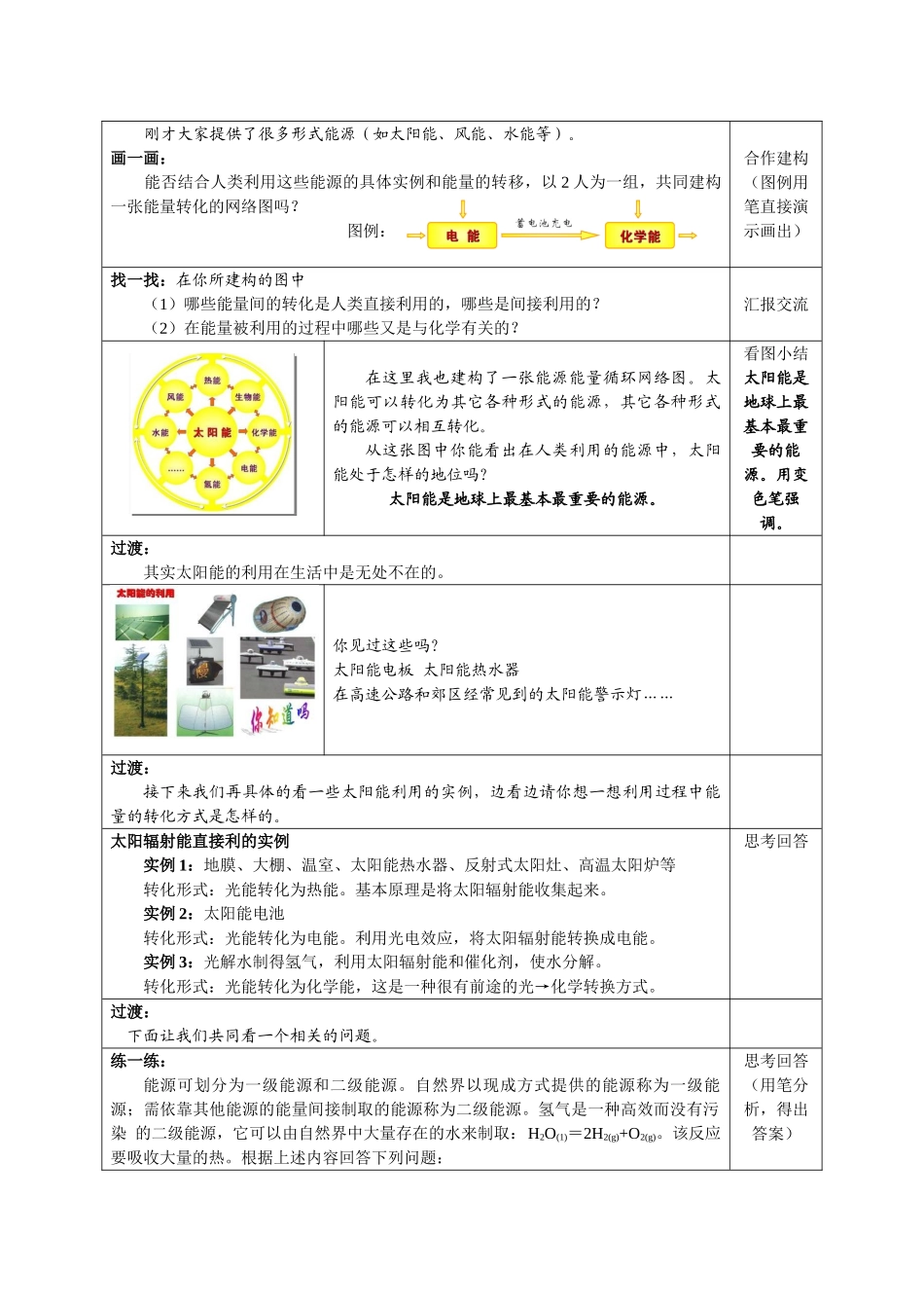太阳能、生物质能和氢能的利用教学设计(常州市朝阳中学,张志辉)_第3页