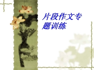 片段作文专题训练