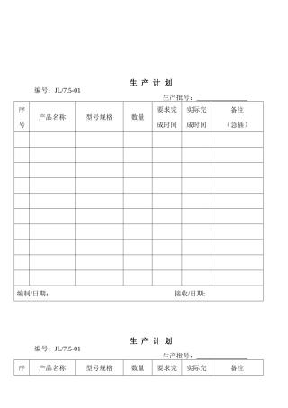 生产作业准备验证记录表