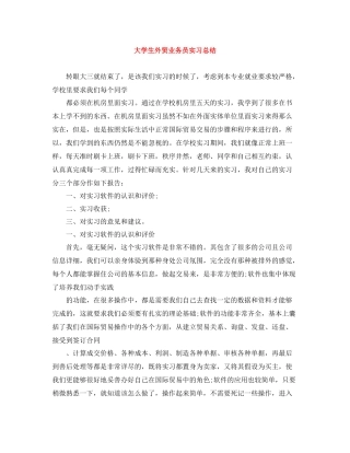 大学生外贸业务员实习总结