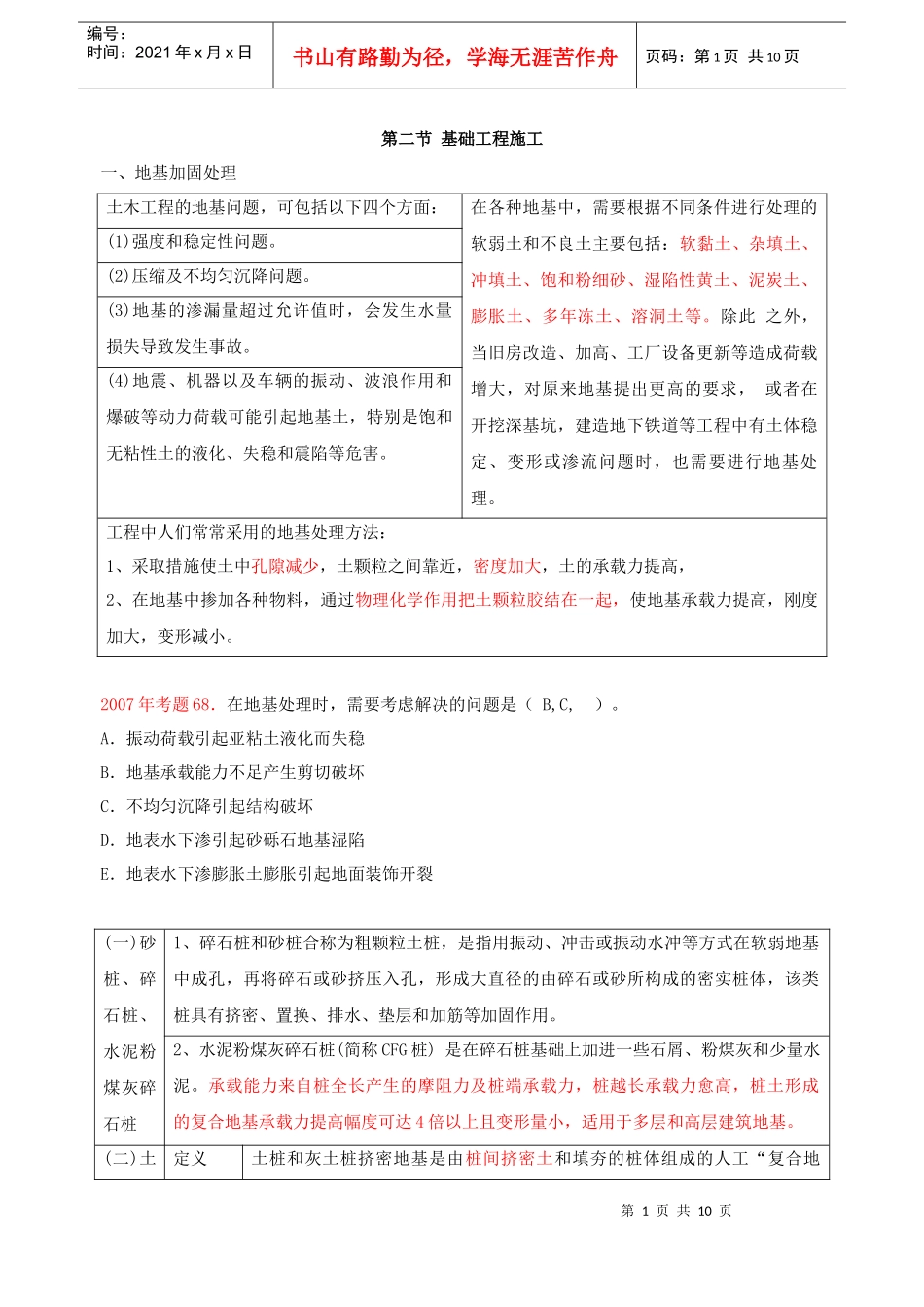 第23讲 第四章：工程施工技术(三)(XXXX年新版)_第1页