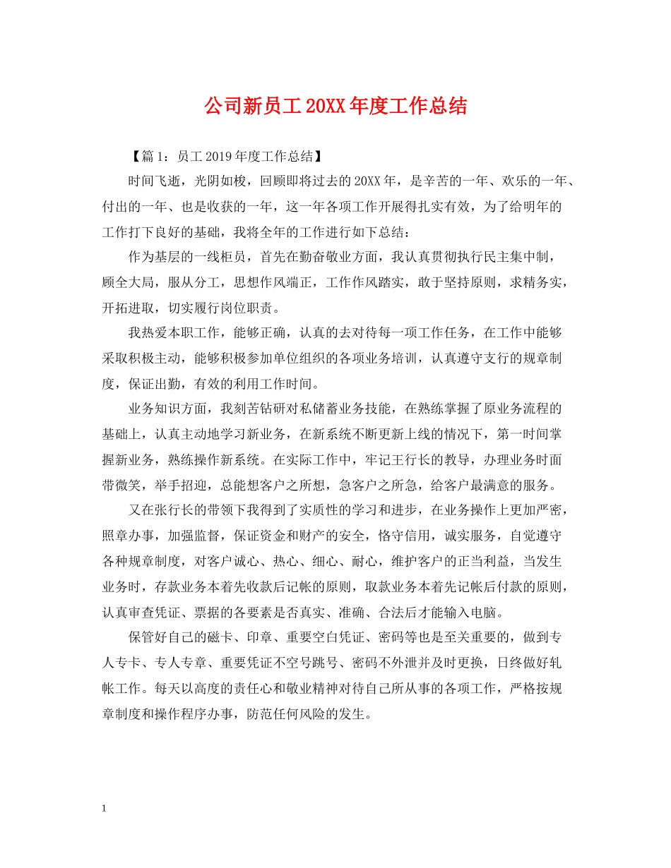 公司新员工度工作总结_第1页