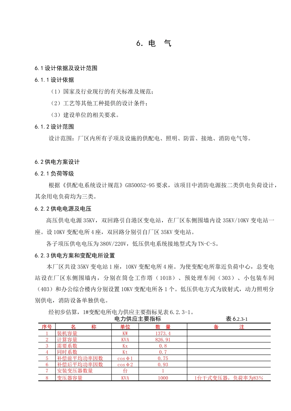 天津临港电气可研说明20091210_第1页