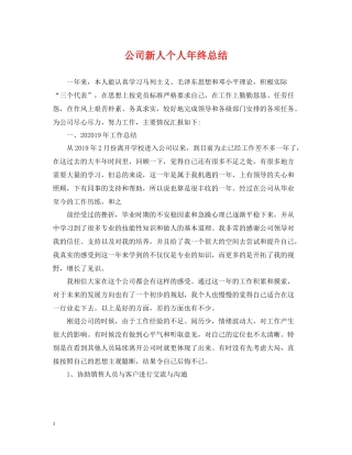 公司新人个人年终总结