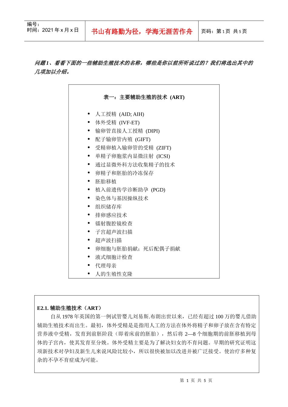 辅助生殖技术研讨_第1页