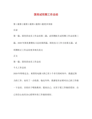 国美试用期工作总结