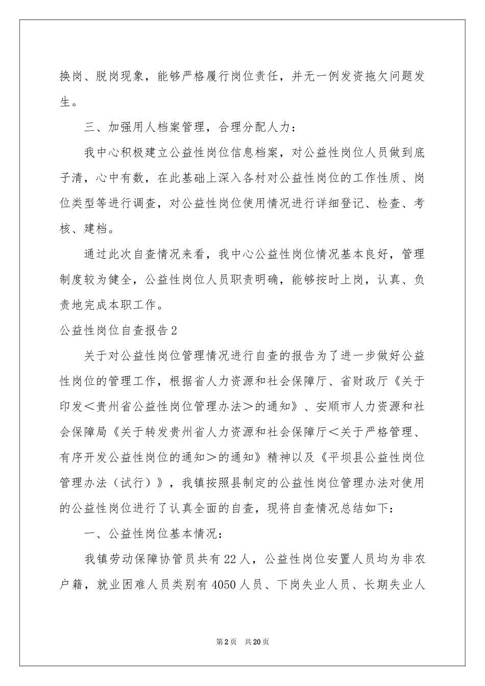 公益性岗位自查报告_第2页